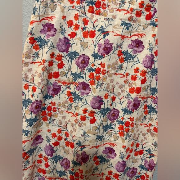 Ann Taylor Floral Multicolor Red Purple Blue Spring Dress - Picture 4 of 8